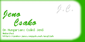 jeno csako business card